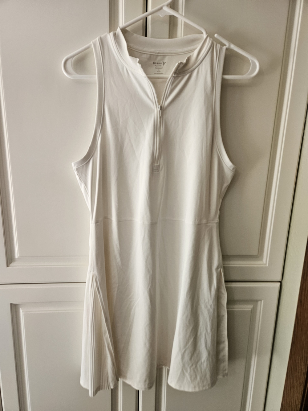 Old Navy White Half-Zip Active Dress Tenniscore Golfcore Preppy Sporty Athletic